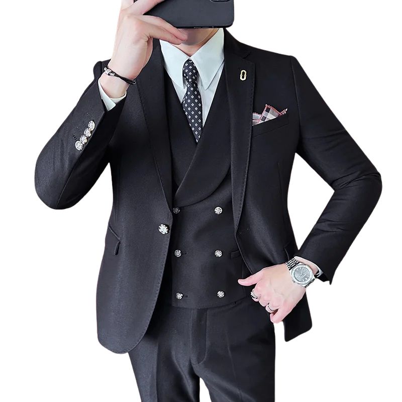 suit, modern men’s suit, men’s suit, men’s slim fit suit, formal men’s suit, executive men’s suit, double-breasted waistcoat suit