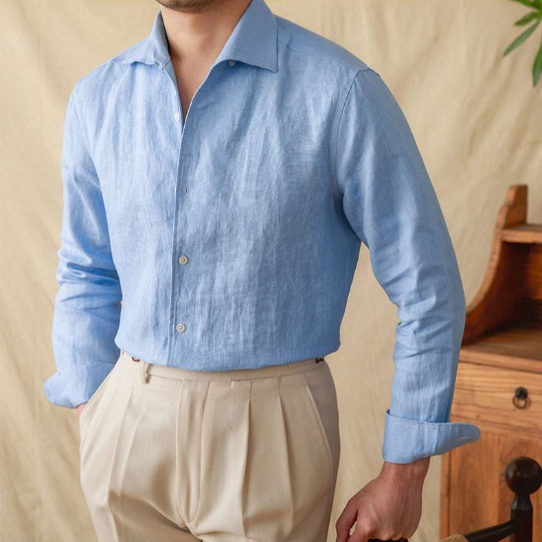 men linen dress shirt, slim fit linen shirt men, premium linen shirt, men summer dress shirt, elegant men linen shirt