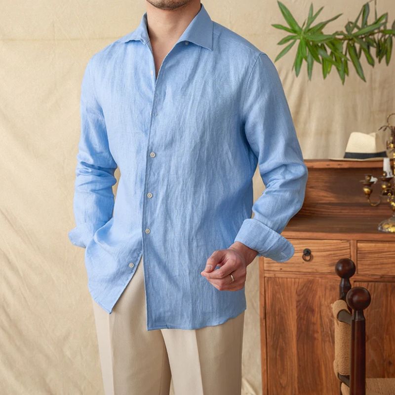 men linen dress shirt, slim fit linen shirt men, premium linen shirt, men summer dress shirt, elegant men linen shirt