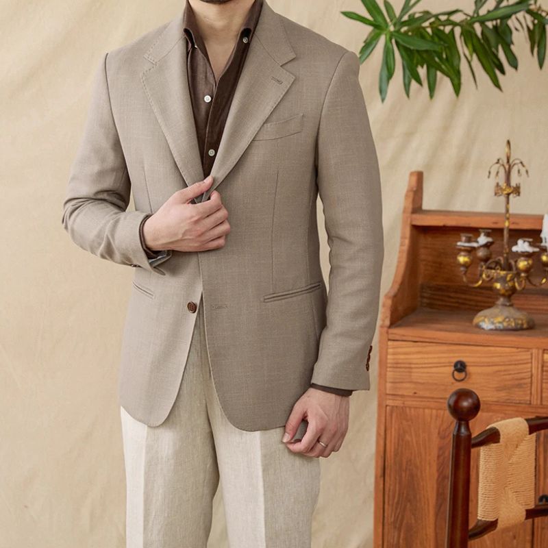 linen slim blazer, men linen blazer, italian style blazer, summer formal blazer, casual chic blazer