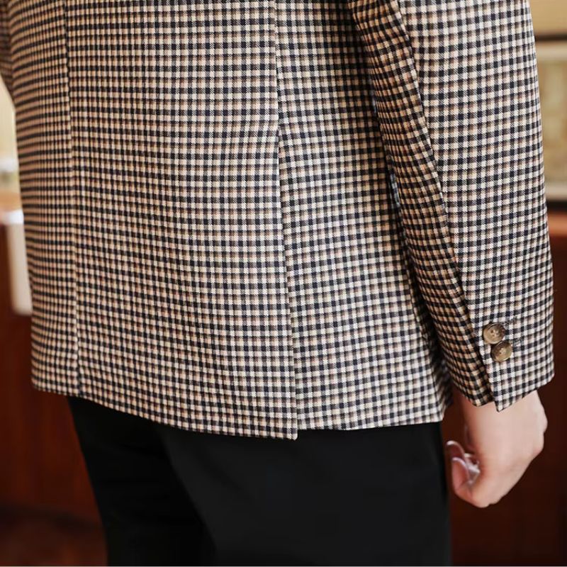 english plaid blazer, slim fit blazer, british style blazer, luxury men blazer, formal casual blazer