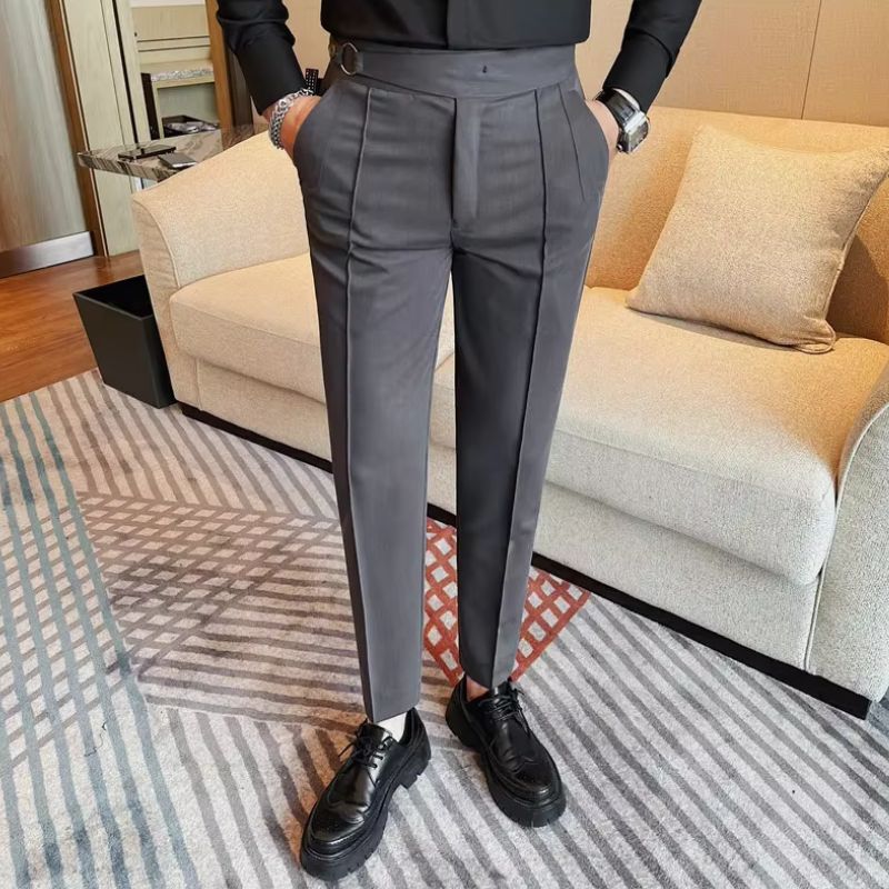 men’s slim tailored trousers, slim fit dress pants, smart casual men’s trousers, men’s tailored pants, modern men’s trousers