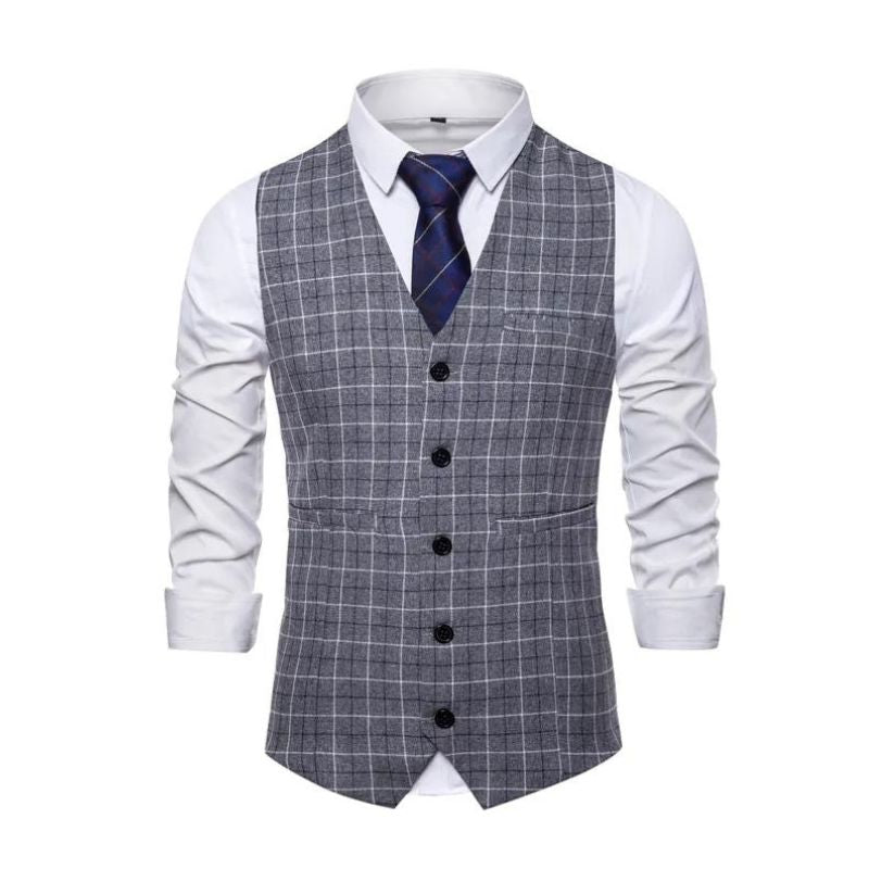 men’s formal vest, plaid vest men, men’s waistcoat formal, classic plaid vest, Maximus vest