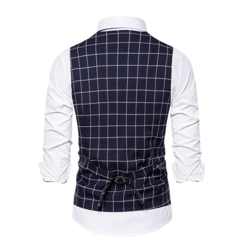men’s formal vest, plaid vest men, men’s waistcoat formal, classic plaid vest, Maximus vest