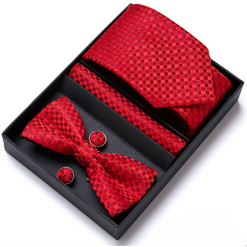 Tie Set, Tie, silk tie and bow tie set, Premium Patterned Tie Set, patterned tie set, men’s patterned tie set, men’s bow tie set, maximus premium accessories, luxury men accessories, formal men gift box