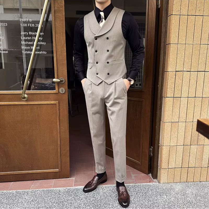 men’s double-breasted waistcoat, slim fit waistcoat, formal men’s vest, classic men’s waistcoat, men’s suit waistcoat