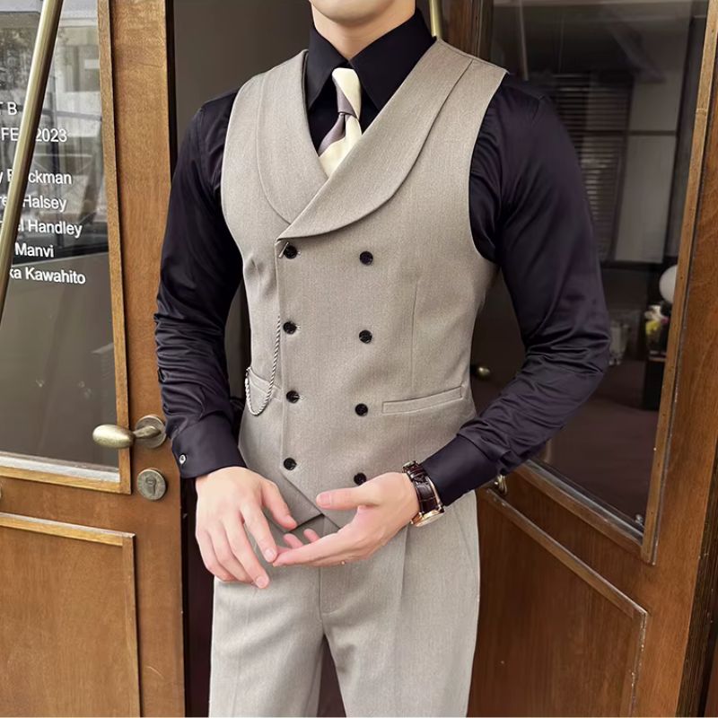 men’s double-breasted waistcoat, slim fit waistcoat, formal men’s vest, classic men’s waistcoat, men’s suit waistcoat