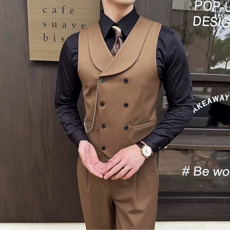men’s double-breasted waistcoat, slim fit waistcoat, formal men’s vest, classic men’s waistcoat, men’s suit waistcoat