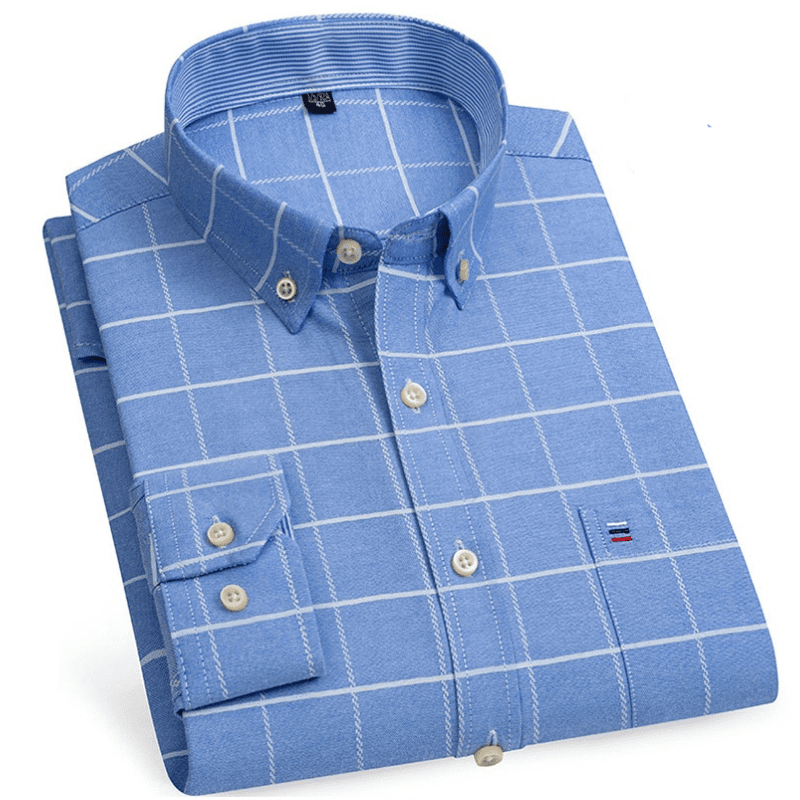 men plaid dress shirt, oxford cotton shirt, men formal shirt, smart casual shirt, luxury menswear