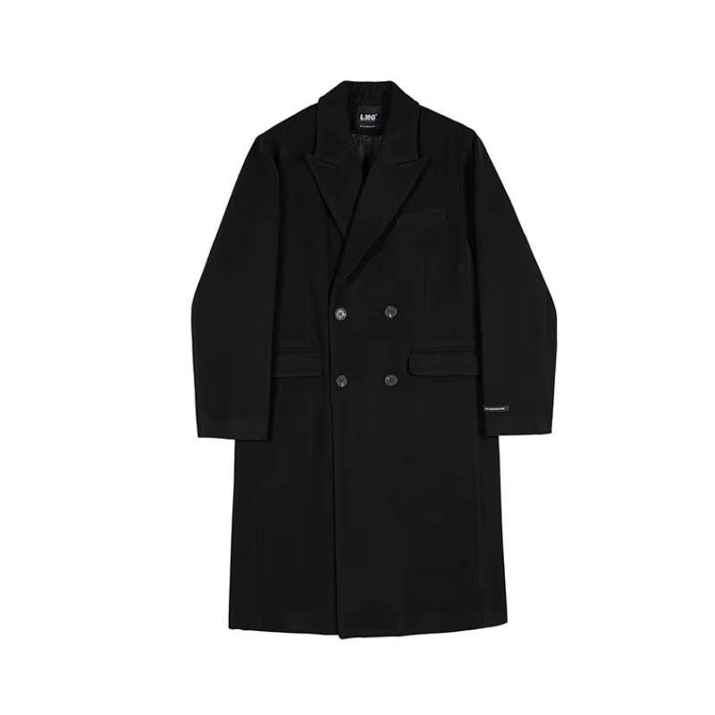 Double breasted men’s overcoat, long men’s coat, smart casual men’s coat, winter overcoat men, elegant men’s outerwear