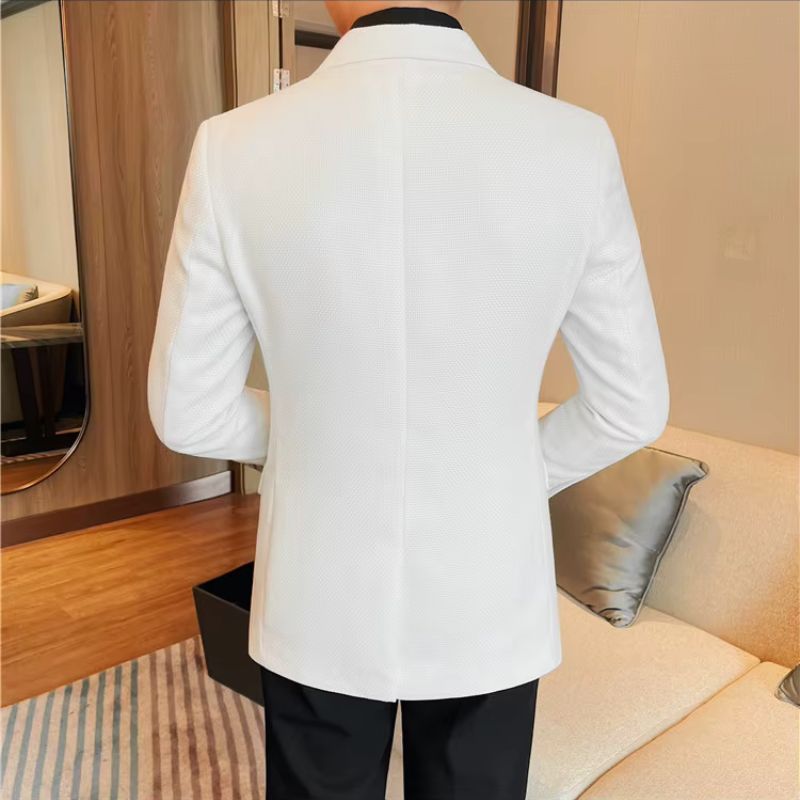 luxury men’s blazer, double-breasted blazer, one-button blazer, smart casual blazer, premium men’s blazer