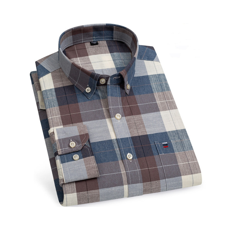 men plaid dress shirt, oxford cotton shirt, men formal shirt, smart casual shirt, luxury menswear