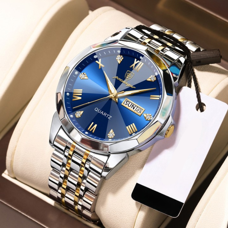 Wristwatch, stainless steel men’s watch, Quartz Wristwatch, Men’s Wristwatch, Men’s Quartz Wristwatch, men’s poedgar watch, luxury men’s dress watch, 3 bar water resistant watch