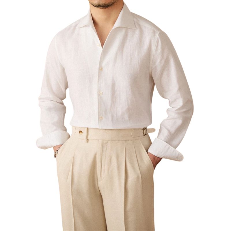 men linen dress shirt, slim fit linen shirt men, premium linen shirt, men summer dress shirt, elegant men linen shirt