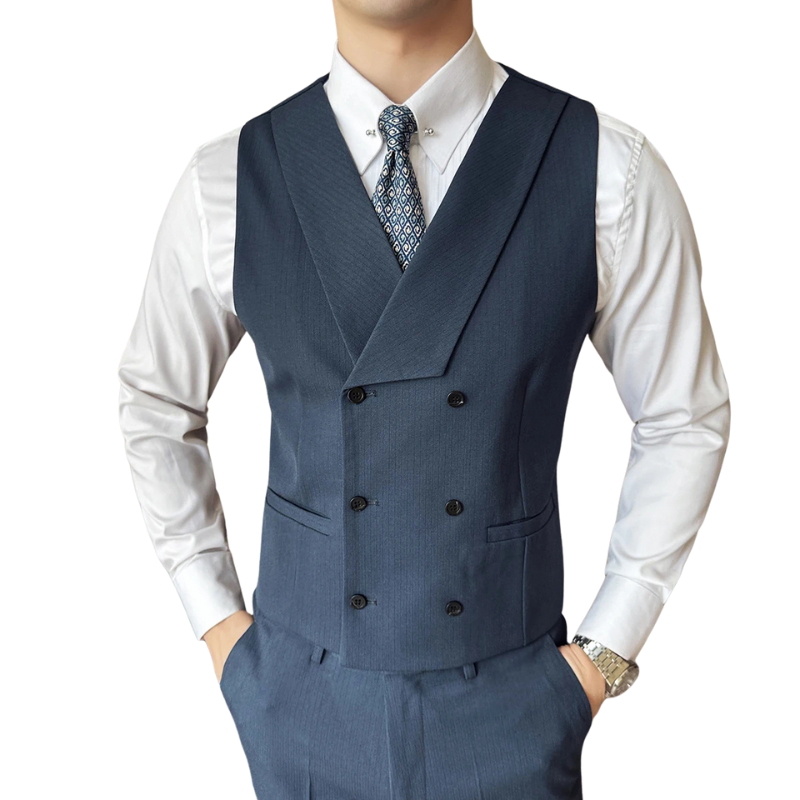 men’s double-breasted waistcoat set, men’s dress set waistcoat and trousers, royal men’s suit set, slim fit men’s formal set, men’s formal outfit set