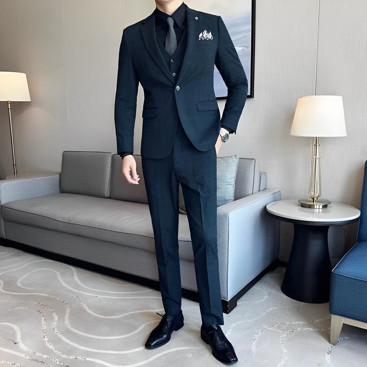 suit, stylish menswear, men’s suit, Men’s Checkered Suit, Men’s Checkered Style Suit, mens formal suit, checkered suit