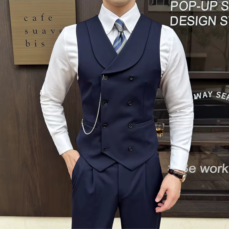 men’s double-breasted waistcoat, slim fit waistcoat, formal men’s vest, classic men’s waistcoat, men’s suit waistcoat