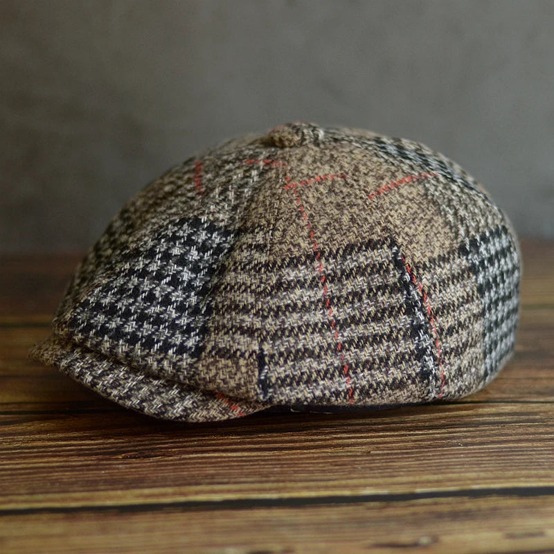 Plaid men’s beret, Men’s Vintage Beret, Men’s Plaid Beret, Men’s Beret, cotton beret men, Beret, adjustable men’s beret