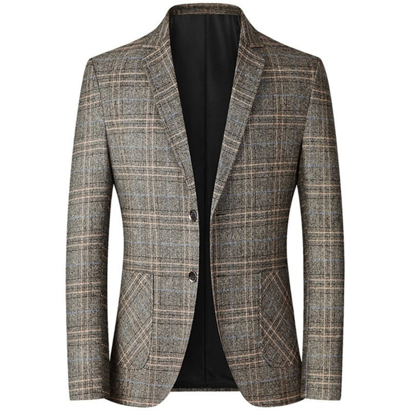 checkered men’s blazer, plaid blazer men, smart casual blazer, Maximus blazer, elegant men’s jacket