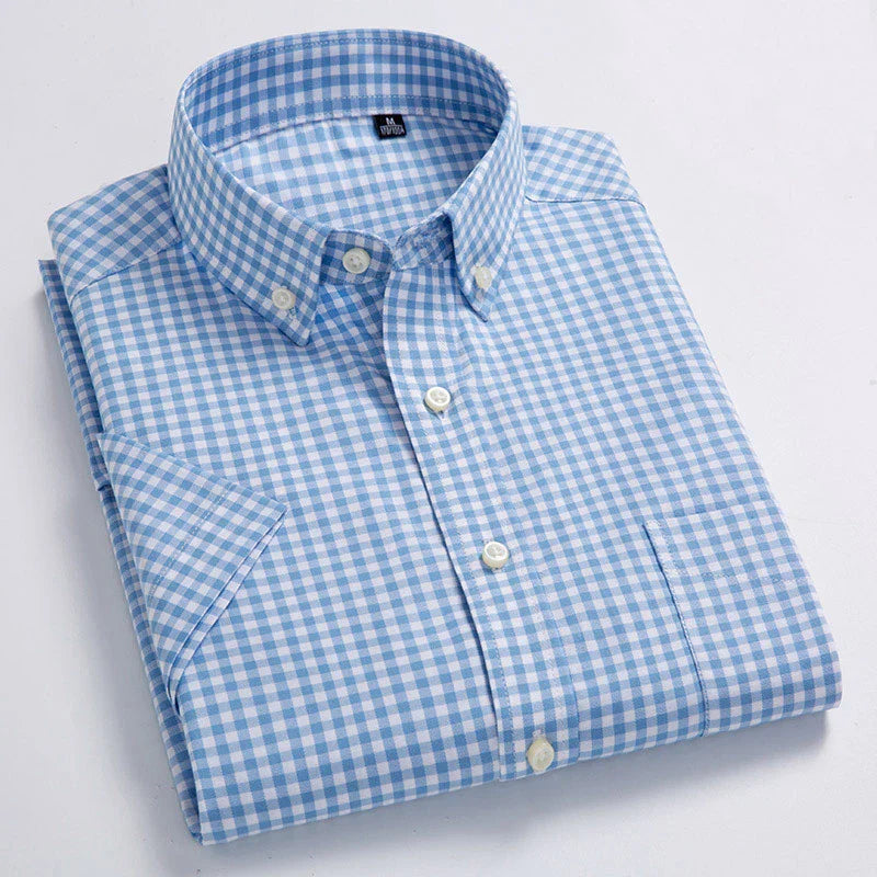 Men's plaid dress shirt, cotton oxford shirt, men's smart casual shirt, classic oxford shirt men, men's formal casual shirt
