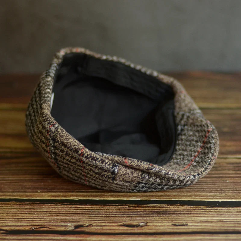 Plaid men’s beret, Men’s Vintage Beret, Men’s Plaid Beret, Men’s Beret, cotton beret men, Beret, adjustable men’s beret