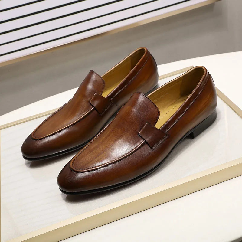 minimalist loafers, minimalist leather shoes, men’s leather loafers, men’s casual smart loafers, men's loafers, luxury men’s footwear, loafers, leather loafers, genuine leather loafers