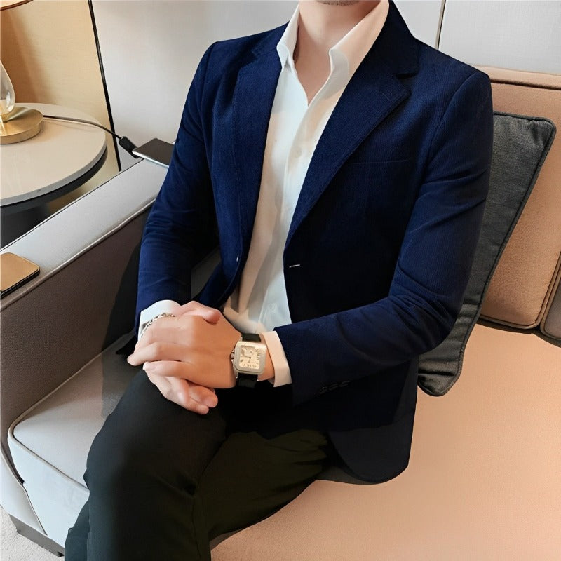 suede style blazer, men’s slim blazer, Maximus blazer, casual suede jacket, elegant men's blazer