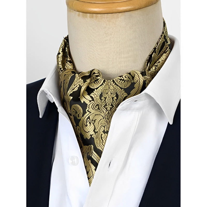 Tie, premium men’s tie, patterned ascot tie, men’s fashion accessories, men’s ascot tie, luxury men’s tie, formal ascot tie, ascot tie for weddings, Ascot Tie