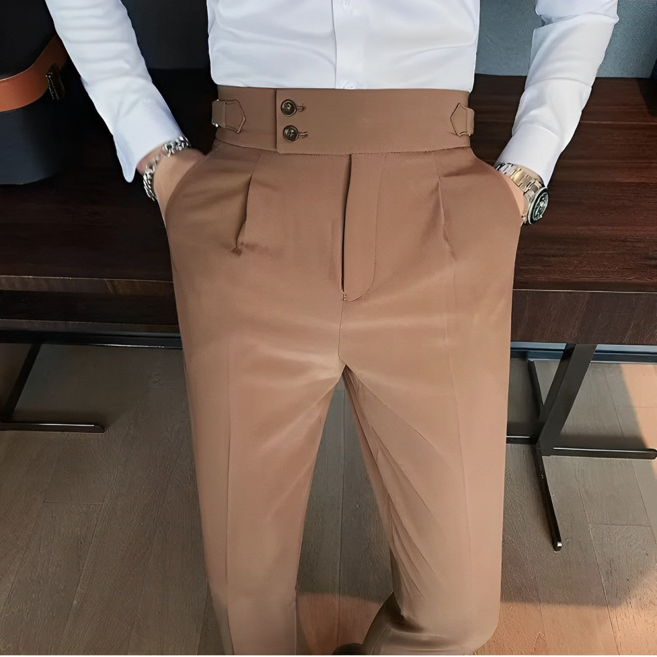 men’s tailored trousers, slim fit dress trousers, formal men’s pants, men’s work trousers, modern men’s trousers