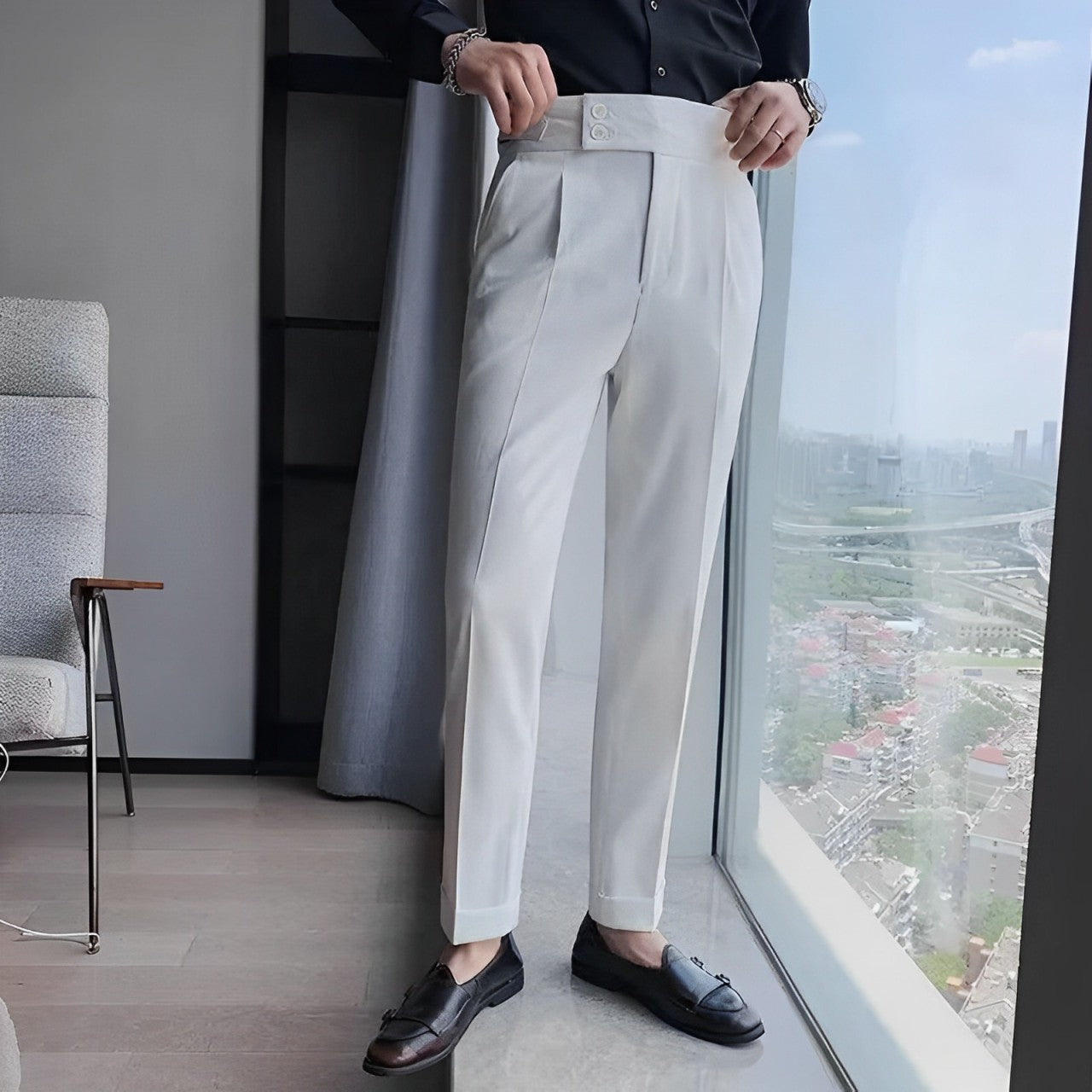 men’s tailored trousers, slim fit dress trousers, formal men’s pants, men’s work trousers, modern men’s trousers