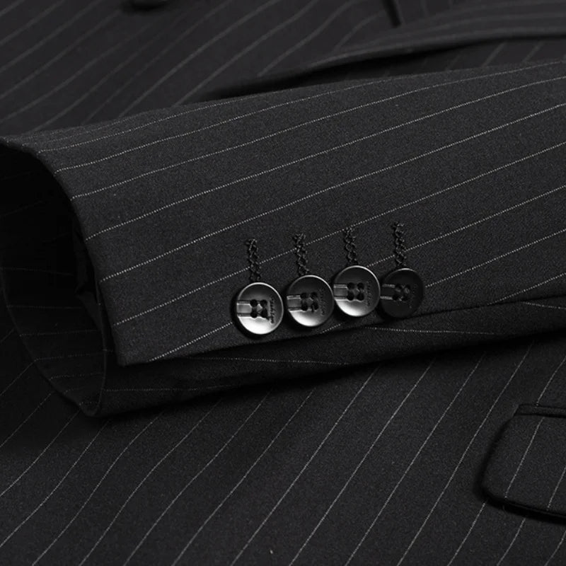 suit, Plus Size Suit, Pinstripe Suit, Men’s Pinstripe Suit, Men's Plus Size Suit, Men's Plus Size Double-Breasted Pinstripe Suit, Men's Double-Breasted Pinstripe Suit, double-breasted suit, Double-Breasted Pinstripe Suit