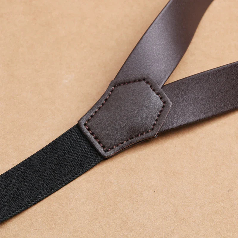 Suspenders, retro men’s suspenders, men’s vintage suspenders, men’s suspenders, men’s fashion suspenders, leather suspenders for men, coffee brown suspenders