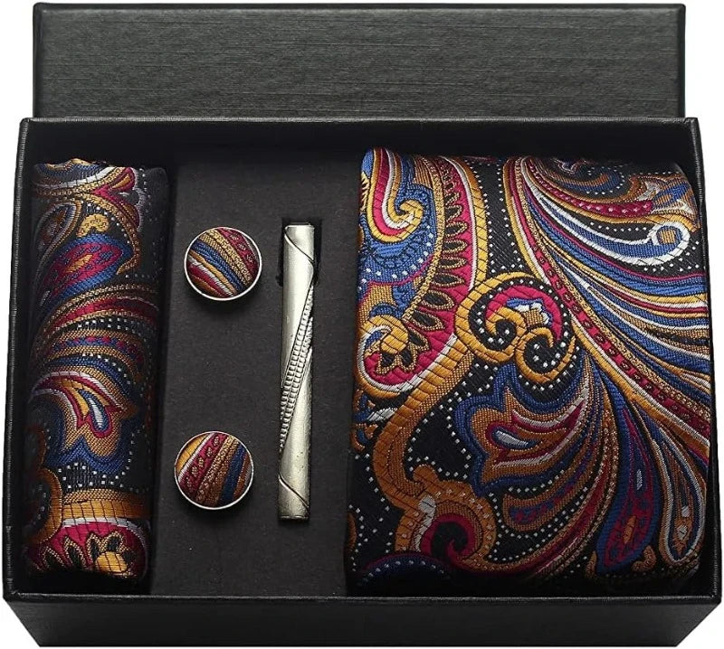 Tie Set, Tie, silk tie set for men, Silk Tie Set, Silk Tie, silk patterned tie set, men’s silk tie set, maximus men accessories, luxury men accessories, formal tie gift box