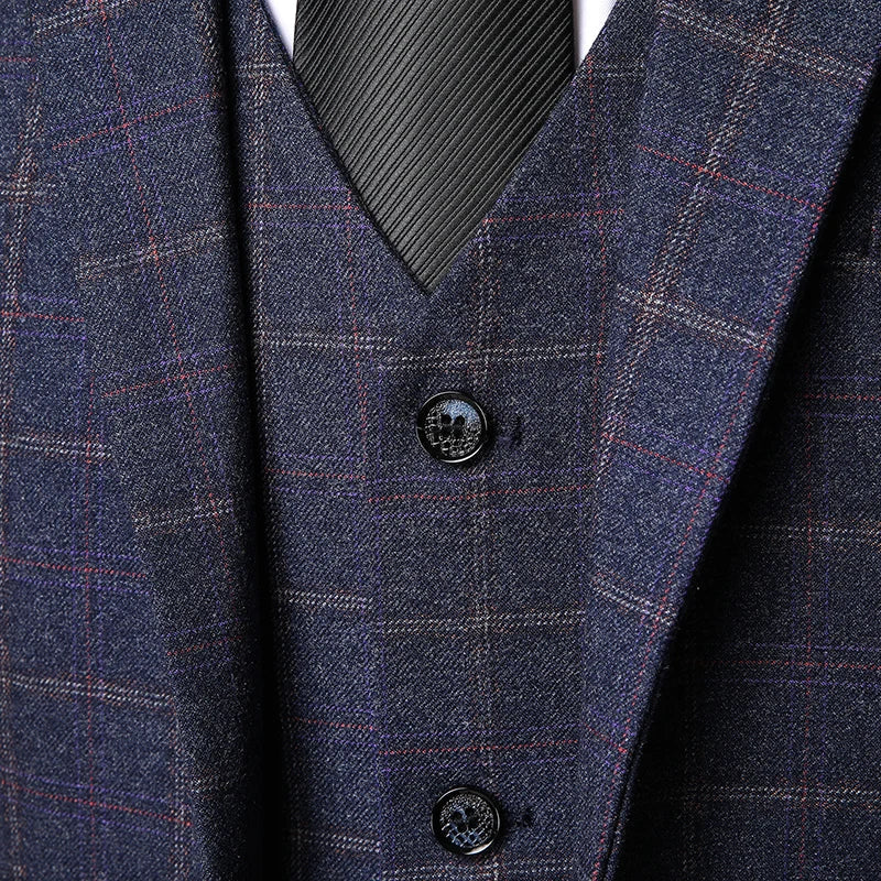vintage checkered suit, suit, Navy Blue Checkered Suit, Navy Blue Checkered Men’s Suit Maximus, Navy Blue Checkered Men’s Suit, men’s suit, checkered suit