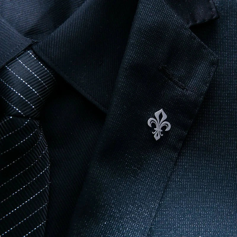 wedding suit brooch, men’s suit brooch, men’s lapel pin, Men’s Fleur-de-Lis Suit Brooch, formal men’s accessories, Fleur-de-Lis Suit Brooch, fleur-de-lis brooch