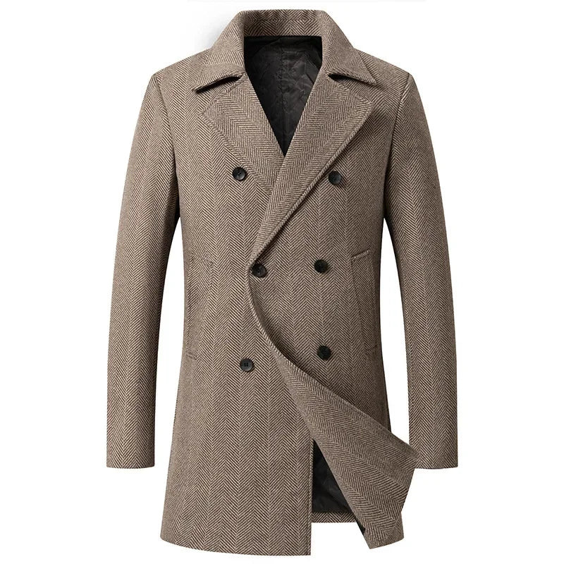 Vintage double breasted overcoat men, cashmere wool coat men, winter overcoat men, elegant men’s coat, classic men’s outerwear