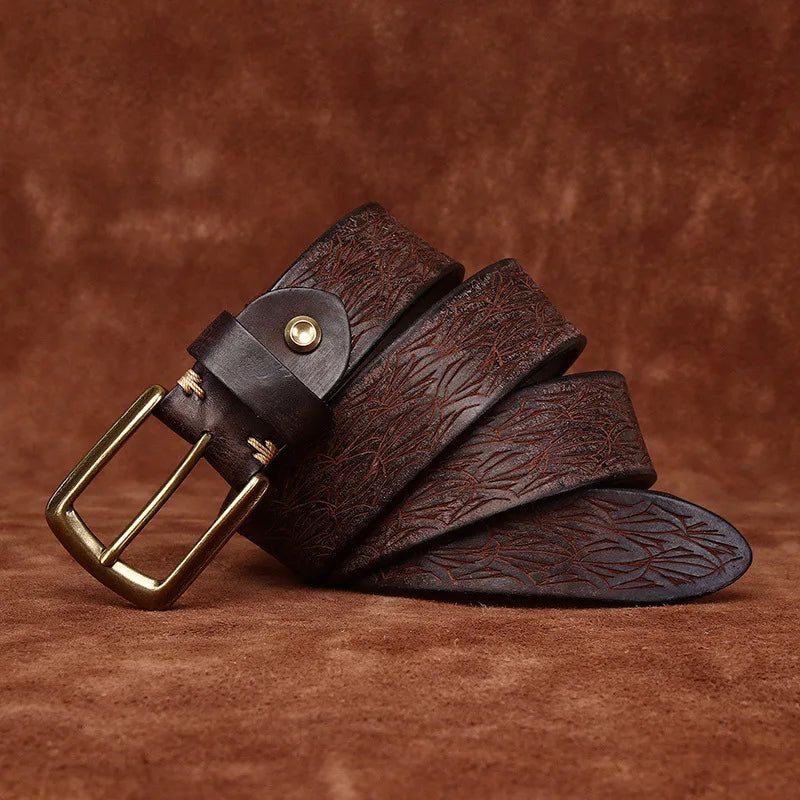 men’s carved leather belt, vintage leather belt for men, handcrafted leather belt, genuine leather men belt, artisan leather belt, maximus men accessories