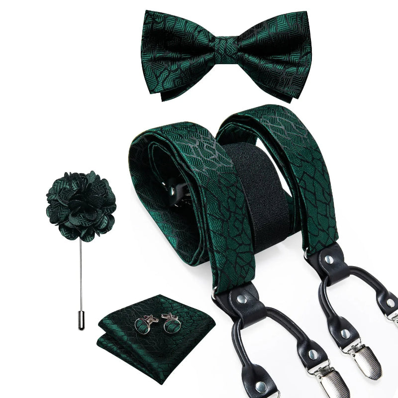 suspenders and bow tie set, Suspenders, patterned suspenders, men’s suspenders set, men’s suspenders, men’s luxury suspenders set, men’s formal accessories set, men’s fashion accessories