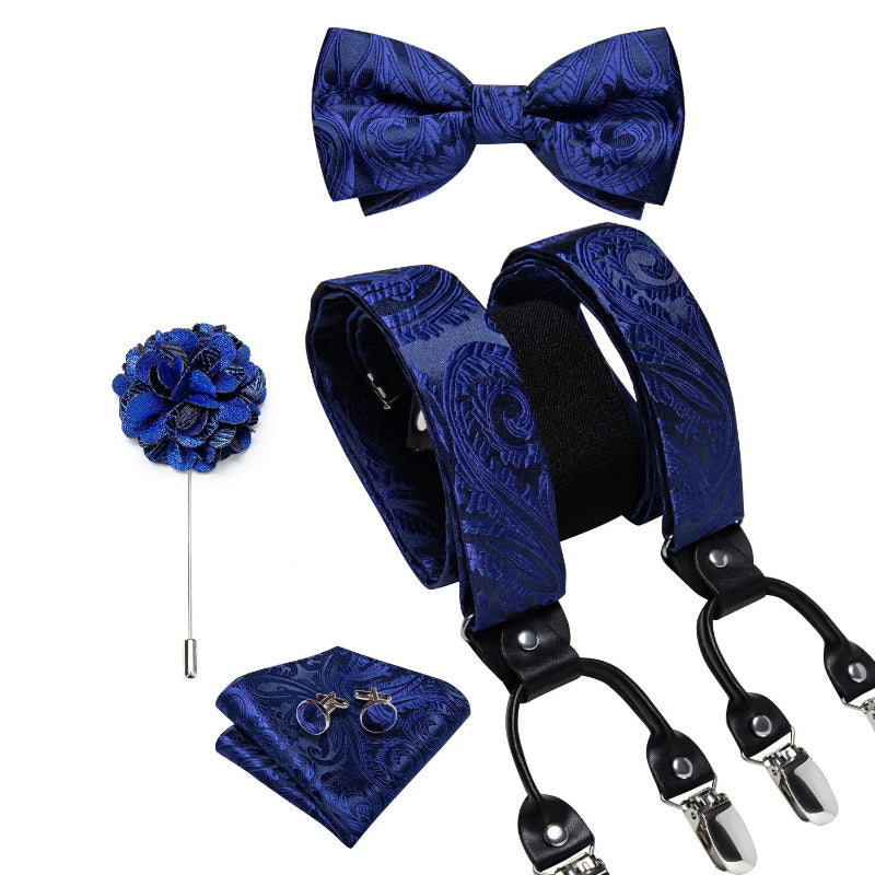 suspenders and bow tie set, Suspenders, patterned suspenders, men’s suspenders set, men’s suspenders, men’s luxury suspenders set, men’s formal accessories set, men’s fashion accessories