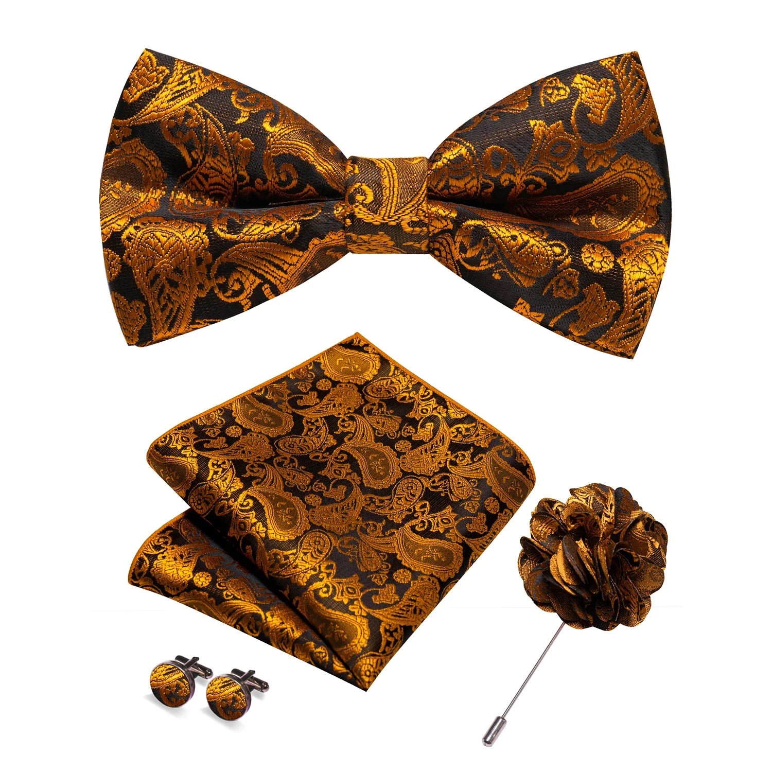 elegant bow tie set, patterned bow tie men, paisley bow tie set, wedding bow tie accessories, maximus men accessories