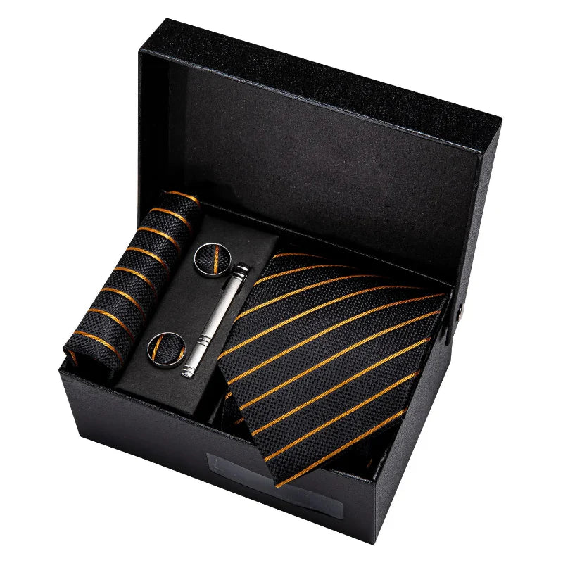 Tie Set, Tie, Striped Tie Set, striped tie gift box, Striped Tie, men’s striped tie set, men striped tie set, maximus men accessories, formal men accessories
