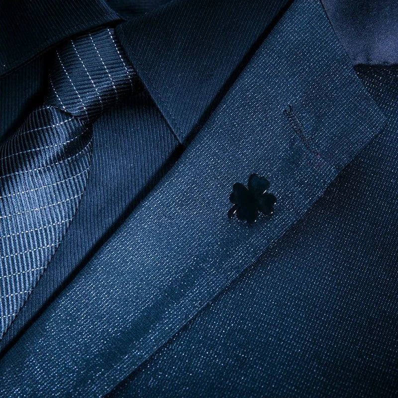 suit brooch, stainless steel brooch, men’s suit brooch, lucky clover brooch, four leaf suit brooch, four leaf clover brooch, four leaf brooch, formal lapel brooch, brooch