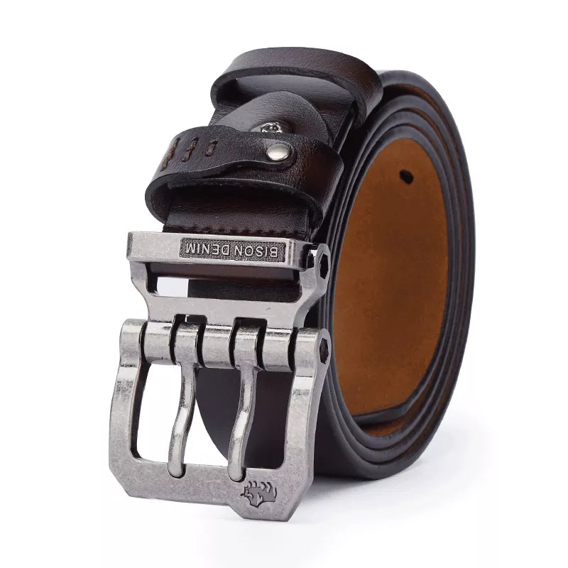 bison leather belt for men, genuine leather men belt, casual men leather belt, premium men accessories, maximus men accessories