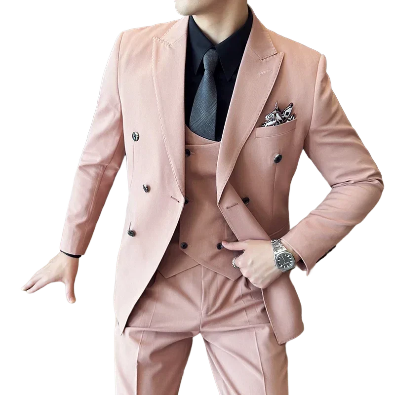 suit, Slim Suit men’s suit, Men’s Slim Suit, Men's Slim Suit, Men's Double-Breasted Suit, Men's Double-Breasted Slim Suit, double-breasted suit