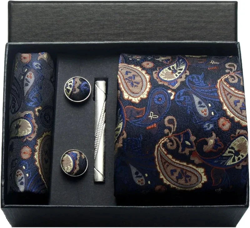 Tie Set, Tie, silk tie set for men, Silk Tie Set, Silk Tie, silk patterned tie set, men’s silk tie set, maximus men accessories, luxury men accessories, formal tie gift box