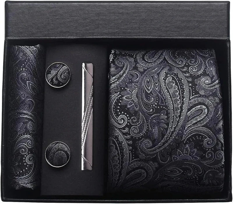 Tie Set, Tie, silk tie set for men, Silk Tie Set, Silk Tie, silk patterned tie set, men’s silk tie set, maximus men accessories, luxury men accessories, formal tie gift box