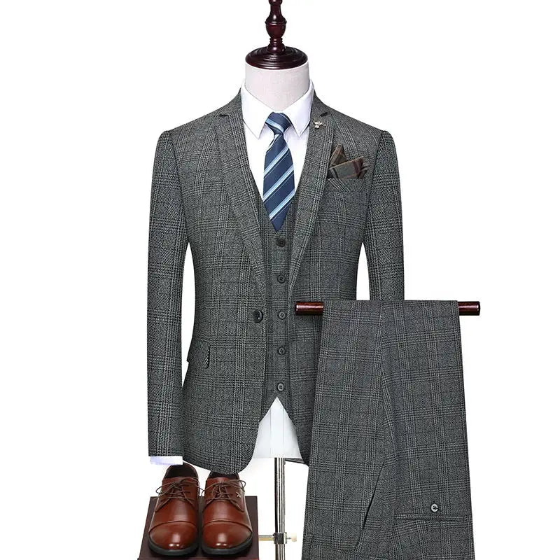 suit, Men’s Vintage Checked Suit, Men’s Traditional Vintage Checked Suit, men’s suit, Men’s Checked Suit, elegant men’s suit, Checked Suit