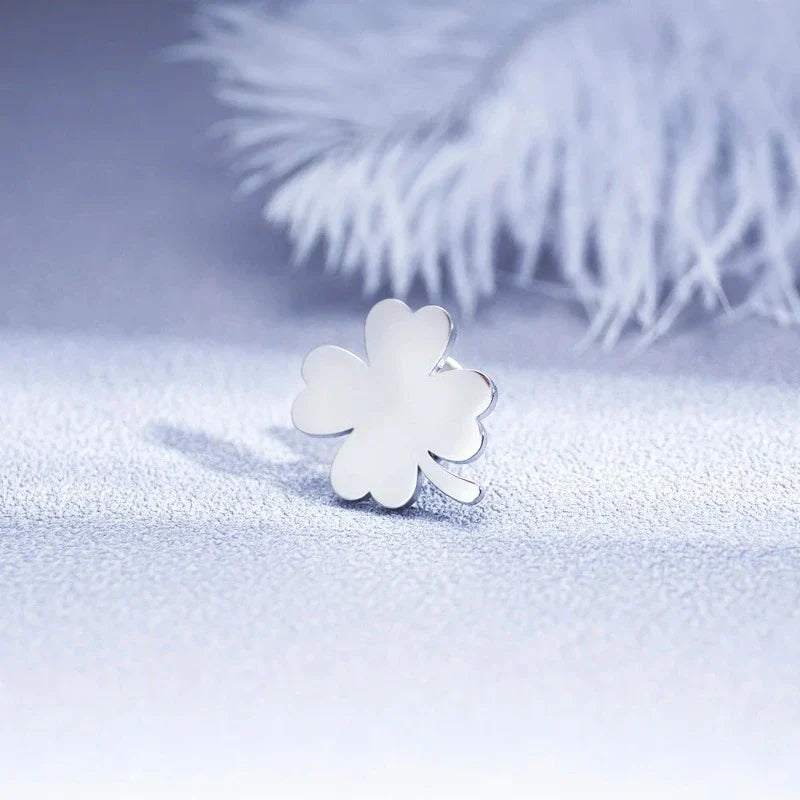 suit brooch, stainless steel brooch, men’s suit brooch, lucky clover brooch, four leaf suit brooch, four leaf clover brooch, four leaf brooch, formal lapel brooch, brooch