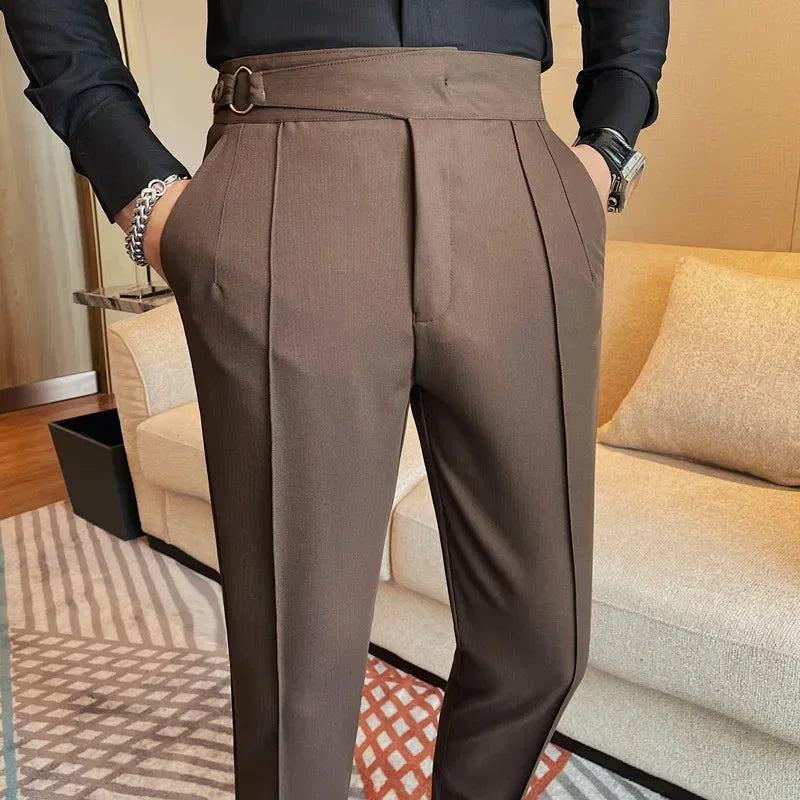men’s slim tailored trousers, slim fit dress pants, smart casual men’s trousers, men’s tailored pants, modern men’s trousers