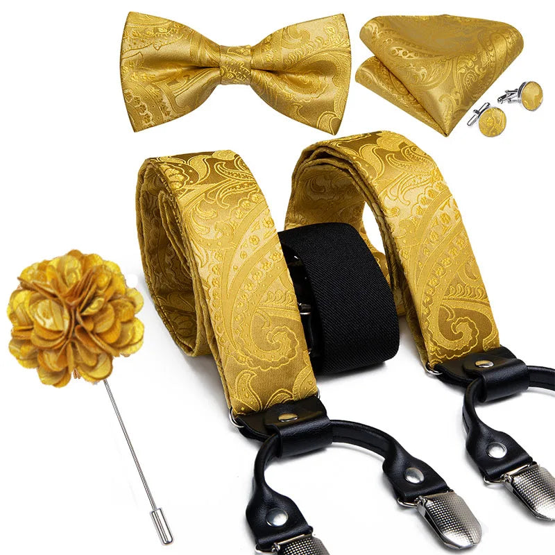 suspenders and bow tie set, Suspenders, patterned suspenders, men’s suspenders set, men’s suspenders, men’s luxury suspenders set, men’s formal accessories set, men’s fashion accessories